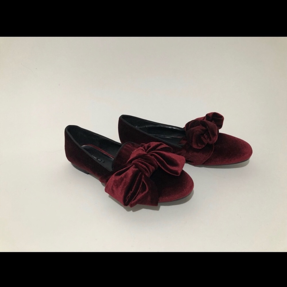 Zara Basic Women's Merlot Red Size 6.5 Flats Shoes